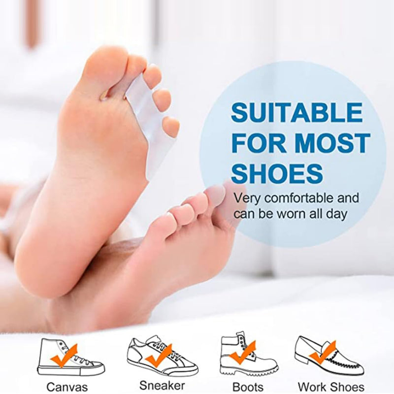 [Australia] - 8 Pack Gel Toe Corrector Pinky Toe Separator Pain Relief Toe Protector Relieve Bunion Foot Care Tools Three-Hole Little Toe Separator 