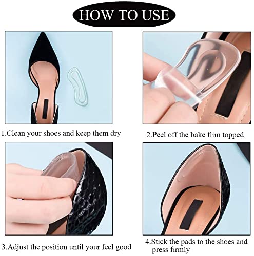 [Australia] - 16Pcs Clear Heel Grips Shoes Too Big Set Heel Pads Thick Gel Shoe Liners Plus Shoe Wipe Protectors from Slipping Out and Rubbing Perfect for New Shoes 