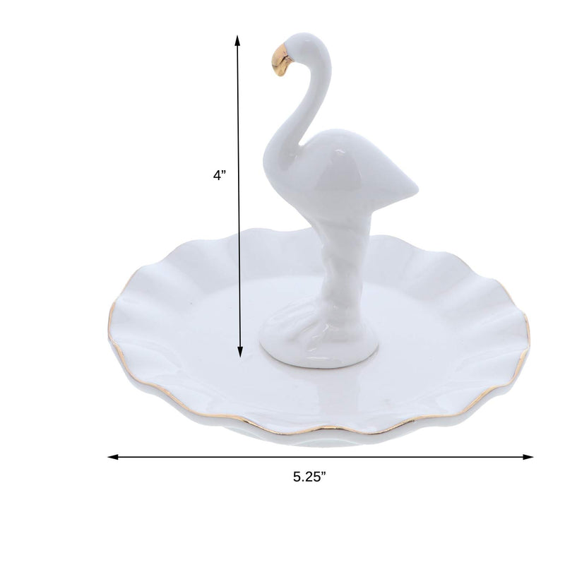 [Australia] - Li'Shay Large Figurine Ring Holder Jewelry Trinket Tray-Flamingo Flamingo 