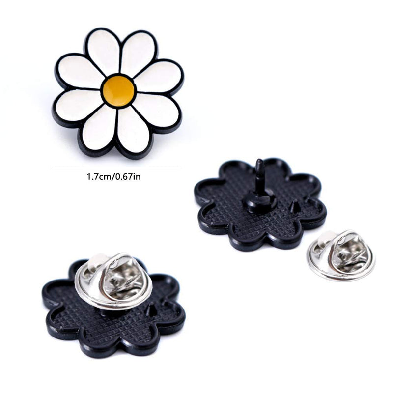 [Australia] - Joyci 10-Pack Women Brooch Lapel Pins Novelty Sunflower Daisy Safety Push Pin Buckle for Shirt Hat Cardigan Sweater Decorate Tie Tacks Pin Back Clutch Daisy White 