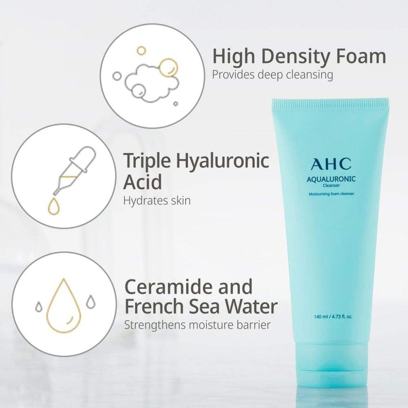 [Australia] - AHC Hydrating Aqualuronic Facial Cleanser for Dehydrated Skin Korean Skincare 140 ml 