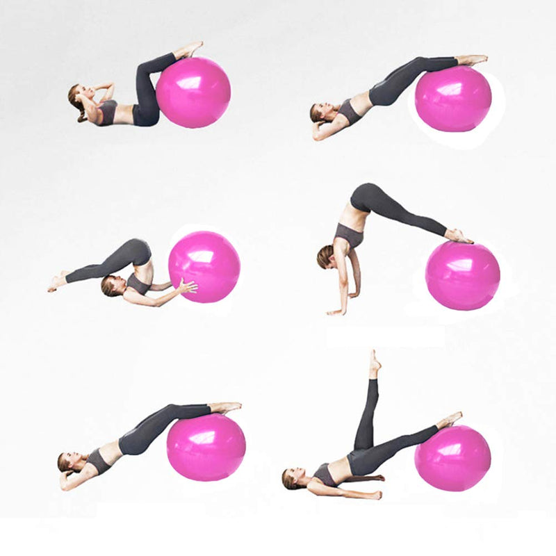 [Australia] - ZHIYE Pilates Yoga Ball Exercise Ball Core Fitness Bender, Yoga, Stability, Barre, Training Physical Therapy Anti-Slip Swiss Ball Gym Home 45CM Diameter PumpPink 