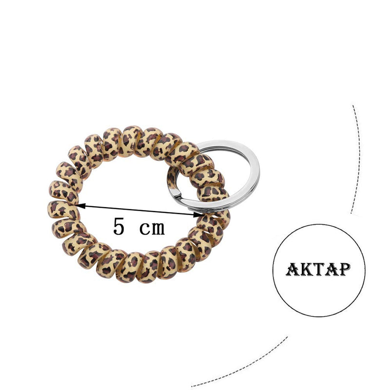 [Australia] - AKTAP Spring Spiral Coil Keychain Bracelets Coil Wrist Keying Stretchy Keychain for Pool Gym Shopping ID Badge Outdoor Sports Jewelry 
