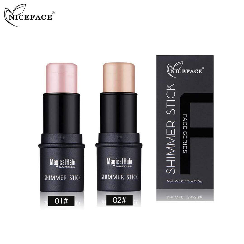 [Australia] - Highlighter Stick, NICEFACE Shimmer Cream Powder Waterproof Light Face Cosmetics ( 2 colors ) 