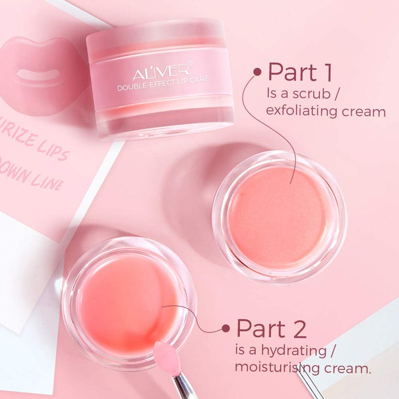[Australia] - Double Effect Lip Sleep Mask with Lip Scrubs Exfoliator & Moisturizer,Effectively Remove Dead Skin and Intensive Lip Repair Treatment,Nourishing Hydrating,Repairs Dry,Chapped,Peeling,Cracked Lips 