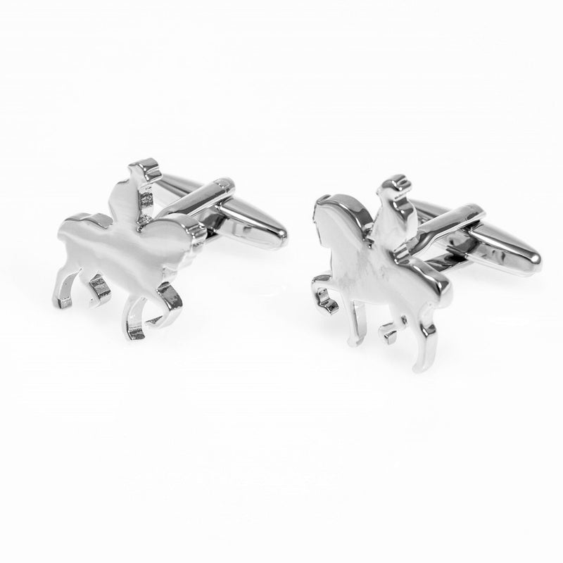 [Australia] - MRCUFF Cowboy Horse Pair Cufflinks in a Presentation Gift Box & Polishing Cloth 