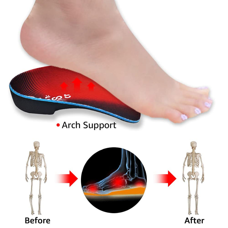 [Australia] - Dr. Foot's 3/4 Length Orthotic Insoles, High Arch Support Inserts for Flat Feet Plantar Fasciitis Over-Pronation and Foot Pain (X-Large(Men's 11.5-14 / Women's 12.5-15)) Red X-Large(Men's 11.5-14 / Women's 12.5-15) 