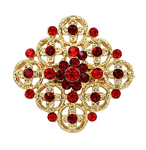 [Australia] - Lot 12pc Multi-Color Rhinestone Crystal Flower Brooches Pins 