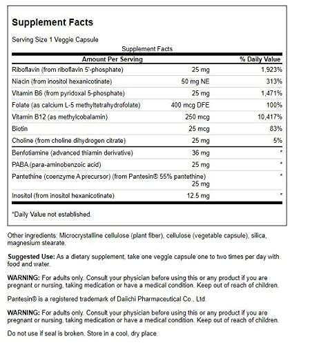 [Australia] - Swanson Activated Vitamin B-Complex High Bioavailability 60 Veg Capsules 