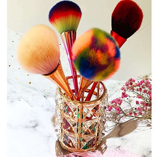 [Australia] - Large Powder Mineral Brush，Foundation Makeup Brush,Powder Brush and Blush Brush for Daily Makeup,Nail Brushes Kabuki Makeup Brushes(5Colors) 5Colors 