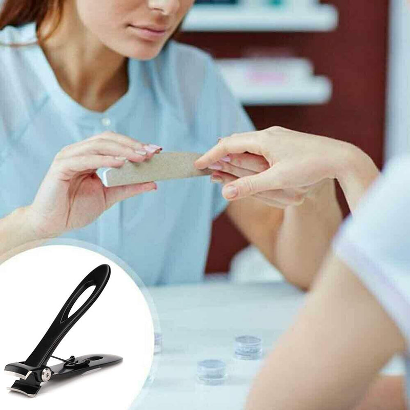 [Australia] - Nail Clippers 16mm Wide Large Jaw Opening For Thick Nail Stainless Steel Black Fingernail and Toenail Nipper Cutter Podiatry Trimmer Pedicure Manicure Kit 