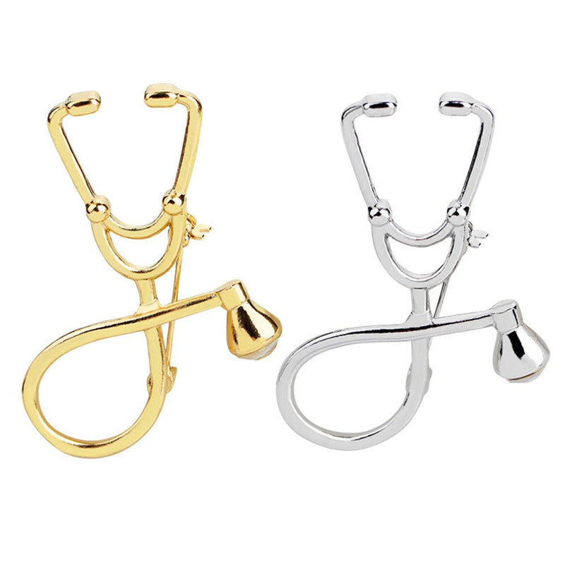 [Australia] - MINGHUA Stethoscope Brooch Stethoscope Pin Nurse, Medical Student Graduation Gift, Physician Jewelry Silver 