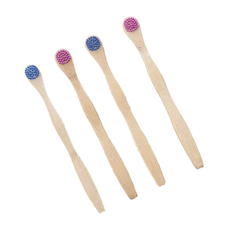 [Australia] - Healifty 4PCS Bamboo Tongue Brushes Wooden Tongue Cleaner Scraper Scrubber Odor Bad Breath Eliminator Tool for Adult Kid 