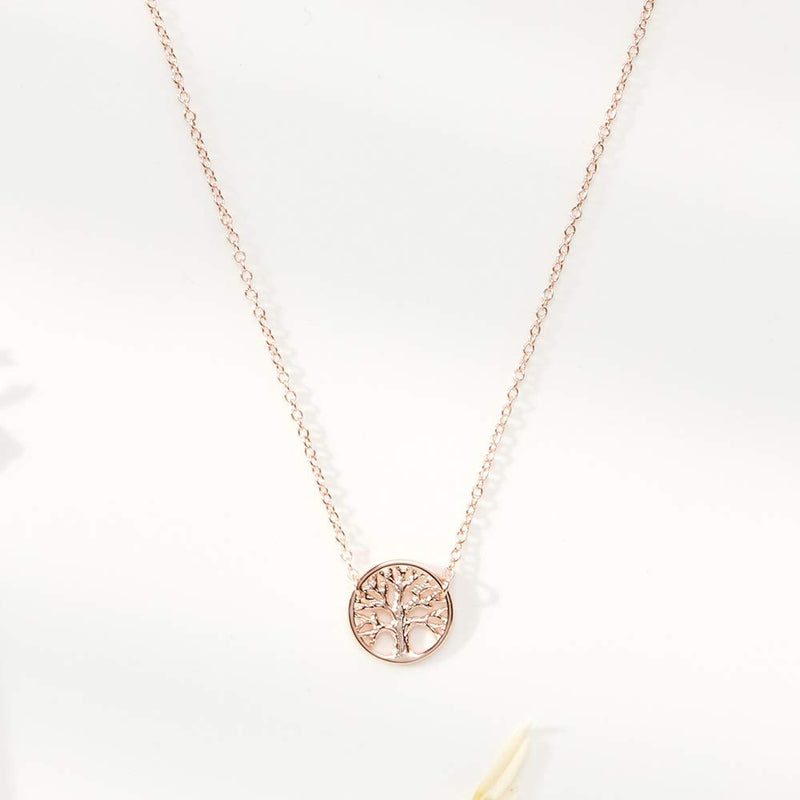 [Australia] - Family Tree Necklace Gift: Tree of Life Necklace, Pendant, Charm, Generations, Tree (rose-gold-plated-brass, NA) 