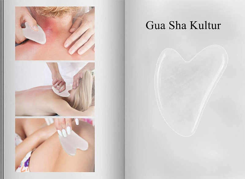 [Australia] - Gua Sha Facial Tools, Jade Gua Sha Stones Massage Scraping for Physical Therapy and SPA Acupuncture Therapy Used for Face, Eyes, Neck and Body (White) White 