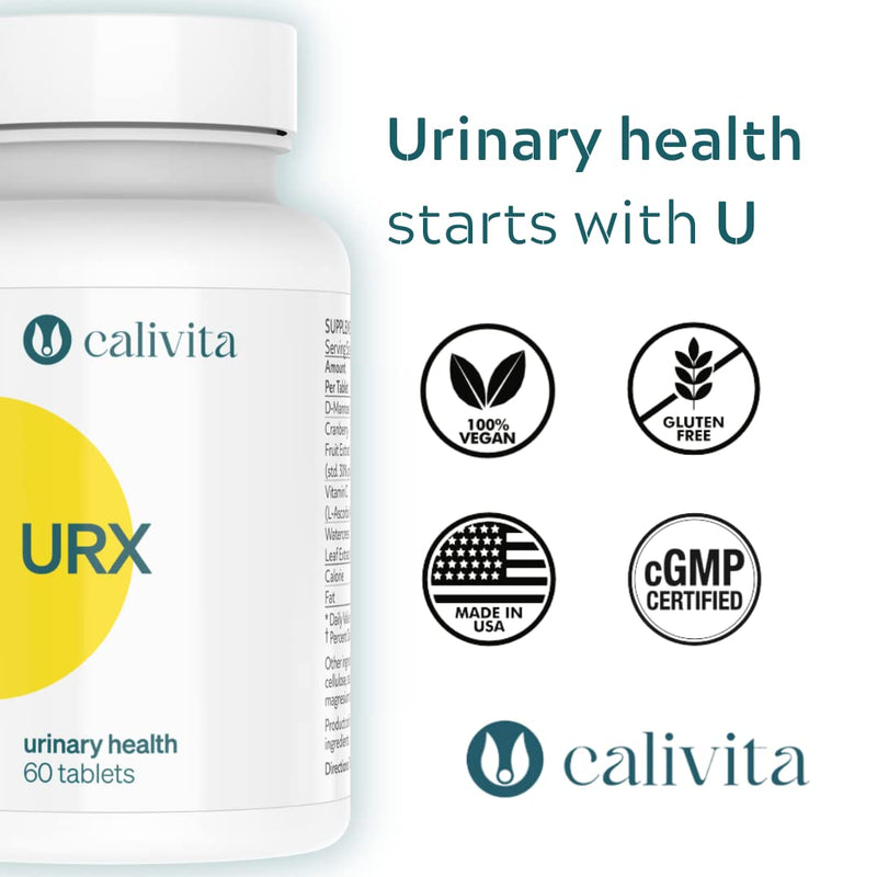 [Australia] - URX - UTI Treatment - D Mannose & Cranberry Cystitis Supplement Tablets - Instant Relief Against Urinary Tract Infections, Bladder Solution for Women and Men - With Vitamin C & Herbs - 60 Tablets By CaliVita 