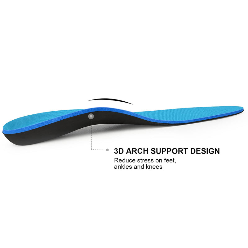 [Australia] - Shoe Insoles Arch Support Inserts Orthotic Insoles for Plantar Fasciitis, Flat Feet, High Arch, Pronation, Heel Spurs & Foot Pain Mens 15 - 15 1/2 Sky Blue 