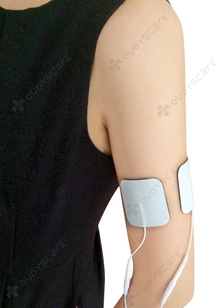 [Australia] - OUDYSCARE TENS Unit Electrodes Replacement Pads - Compatible with AUVON TENS 7000 EMS Machine - 24Pcs 2"x2" Self-Adhesive Reusable Massage Electrode Patches for Lower Back , Arm , Leg and Pain Relief 