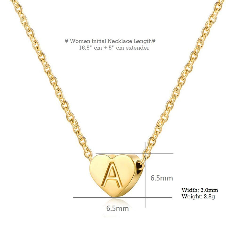 [Australia] - JMQJewelry Heart Initial A-Z Letter Alphabet Gold Plated Stainless Steel Necklace for Women Pendants Jewelry P 