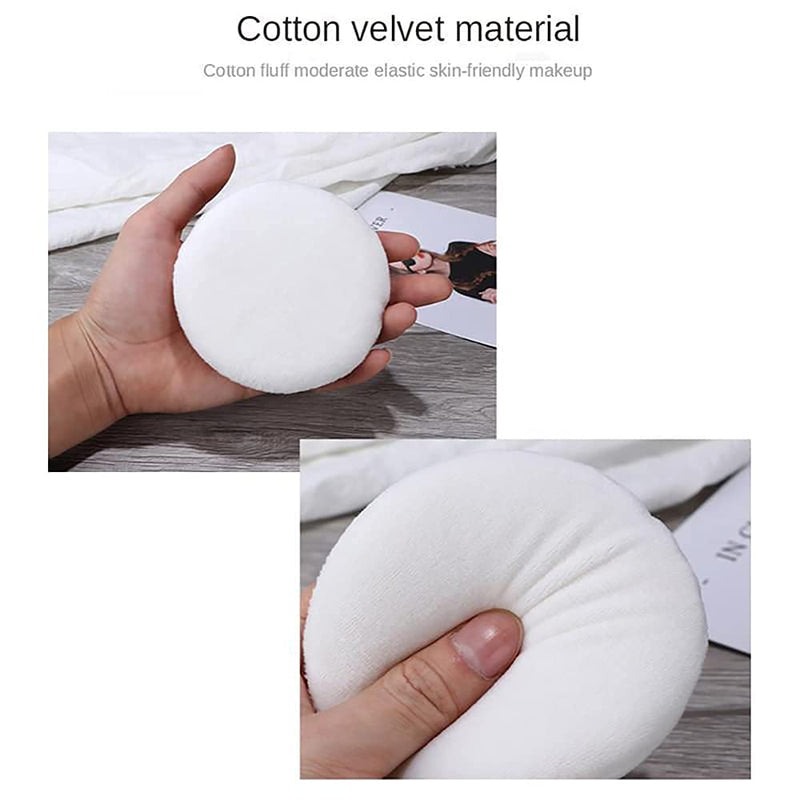 [Australia] - JOOTUEPO 4.13 Inch Powder Puff, Ultra Soft Large Round Velour Smooth Apply Puff with Strap, Washable Body Powder Puff (6Pcs） 