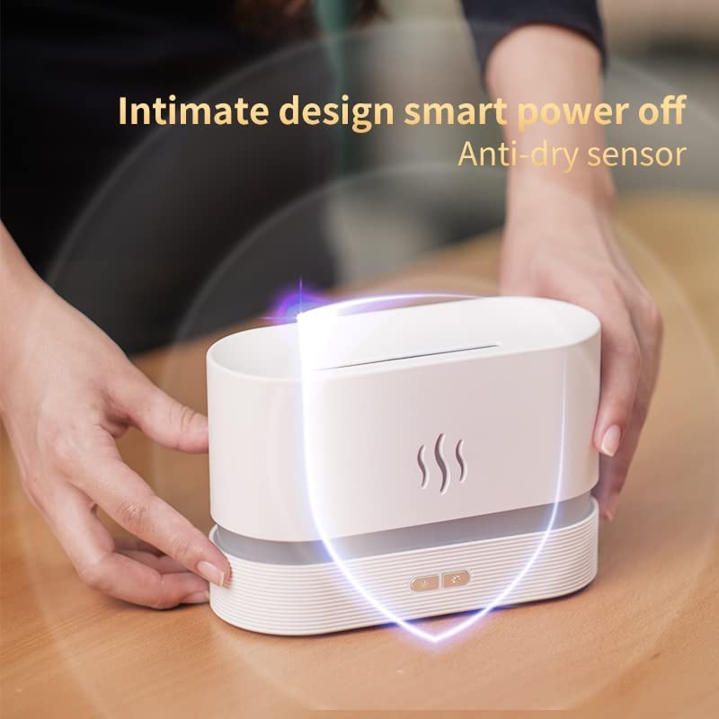 [Australia] - Flame Air Aroma Diffuser Humidifier, 7 Flame Color Noiseless Essential Oil Diffuser for Home,Office,Yoga with Auto-Off Protection (Black) Black 