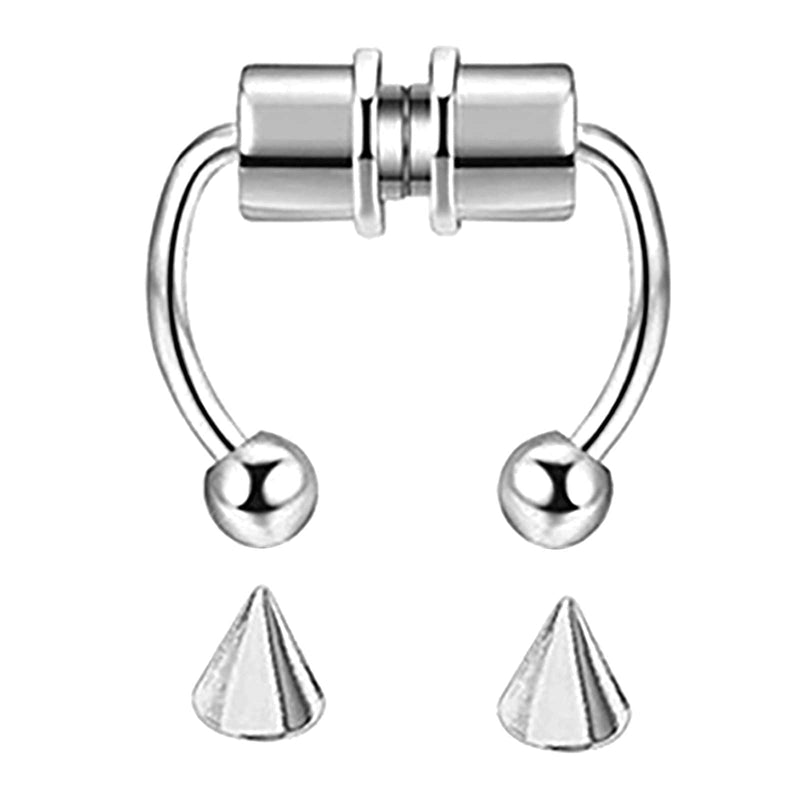 [Australia] - KKFG Fake Nose Ring Hoop, Magnetic Septum Nose Ring Horseshoe False Nose Ring Hoop Reusable Non-Piercing 316L Stainless Steel Nose Jewelry Accessories Non Piercing Clip On Nose Hoop Rings for Women A 