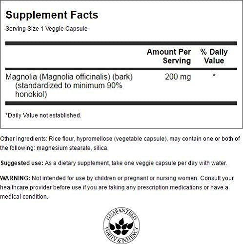 [Australia] - Swanson Magnolia Bark - Herbal Supplement Traditionally Used to Promote Nervous System & Digestive Health Support - May Promote Respiratory Health & Stress Support - (30 Veggie Capsules, 200mg Each) 1 