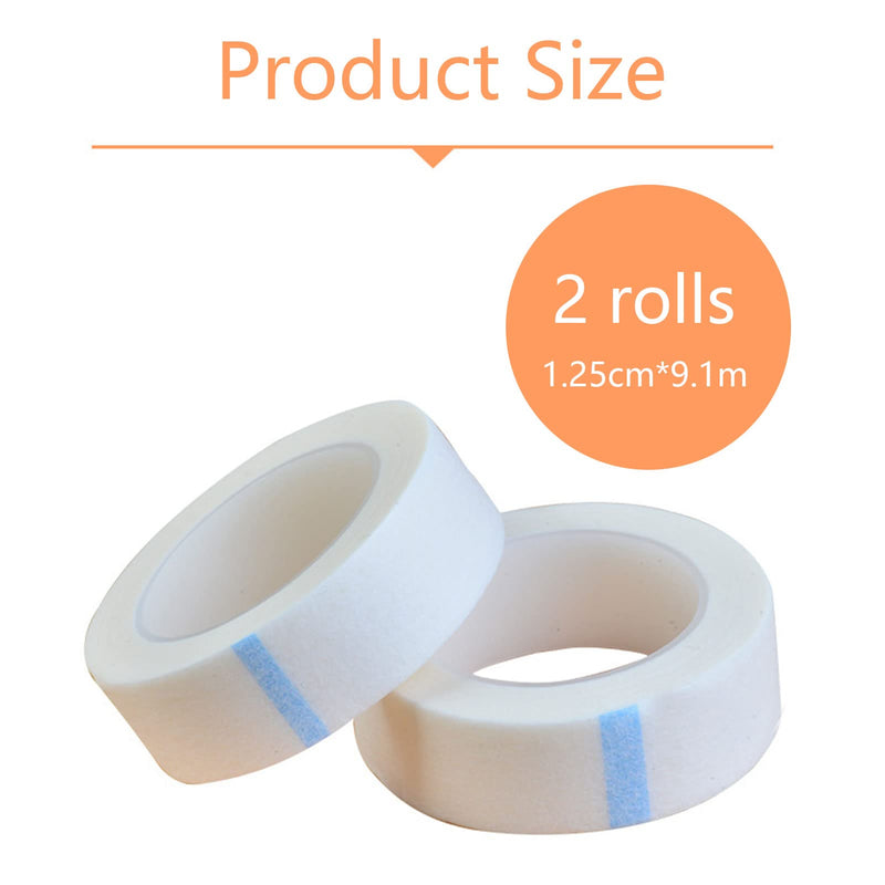 [Australia] - 2 Rolls Micropore Surgical Tape, Microporous Tape 1.25cm X 9.1m First Aid Medical Tape Earring Cover Up Tape (White) 2Pcs-1.25cm*9.1m 