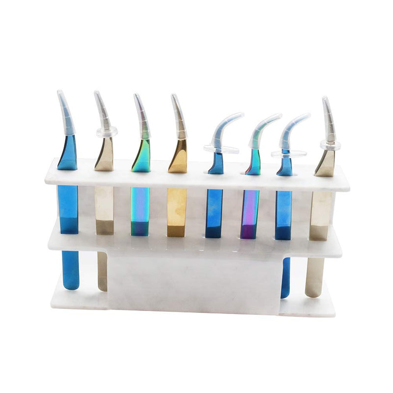 [Australia] - 1pc Tweezer Display Stand Durable Acrylic Eyelash Extension Tools Storage Holder Tweezers Scraper Shears Organize Rack, 8 Holes, Marble 8 holes-marble 