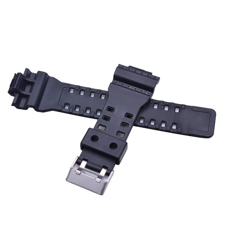 [Australia] - OliBoPo Natural Resin Replacement Watch Band Strap for Casio Mens G-Shock GD120/GA-100/GA-110/GA-100C Black 