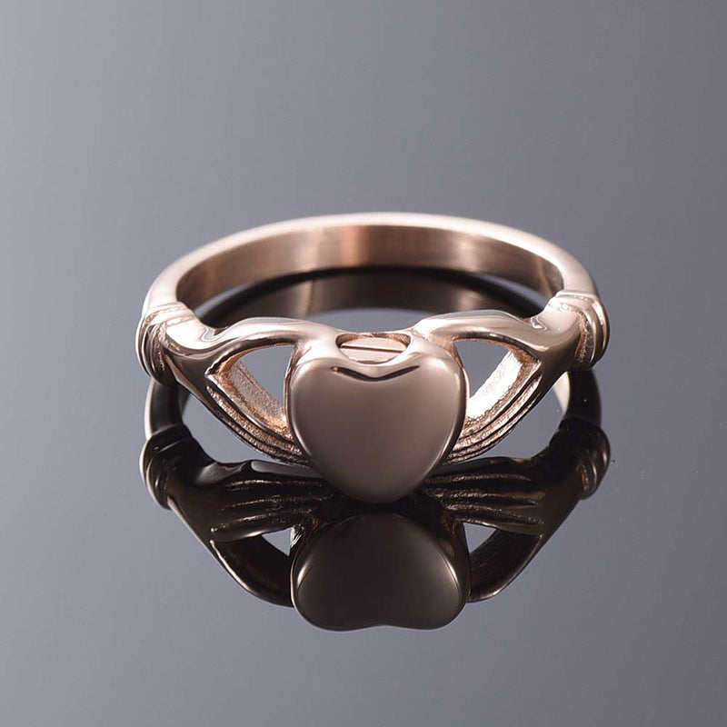 [Australia] - zeqingjw Cremation Jewelry for Ashes Heart Memorial Urn Jewelry Human Pets Ashes Holder Keepsake Urn Ring for Women Size 6/7/8/9/10 Rose Gold 8 