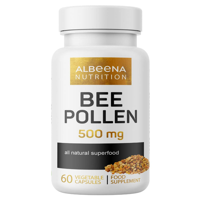 [Australia] - ALBEENA BEE Pollen Capsules | Natural Bee Pollen Powder from Transylvania | Hayfever Allergy Relief | 60 Vegetable Capsules | Immunity Booster Supplement 