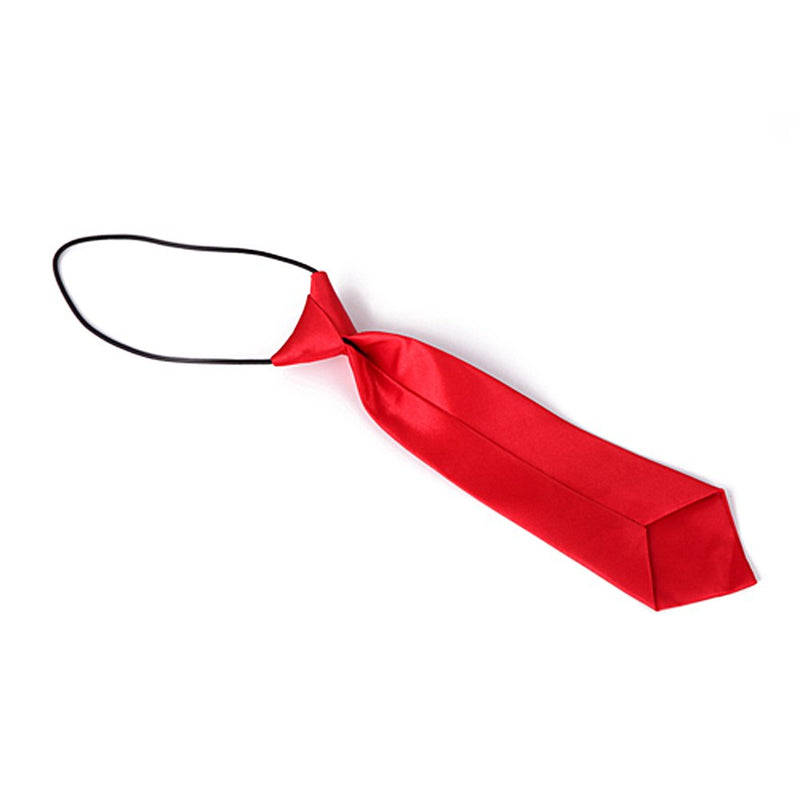 [Australia] - HDE Boy's Pretied Tie Solid Color Formal Fashion Necktie with Elastic Neck Strap Solid Red 