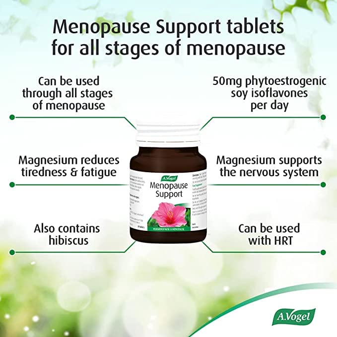[Australia] - A.Vogel Menopause Support | for Perimenopause, Menopause & Postmenopause Symptoms | Menopause Supplement with Soy Isoflavones, Magnesium & Hibiscus | 30 Tablets 30 Count (Pack of 1) 