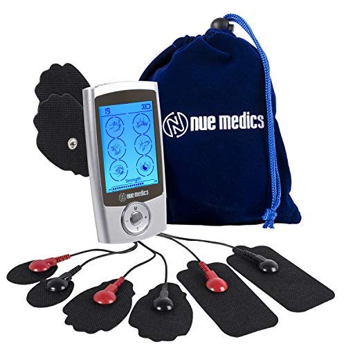 [Australia] - NueMedics TENS EMS Unit Pro Rechargeable Battery Muscle Stimulator 24 Modes Portable Mini Massager TENS Unit with 10 Reusable Pads 