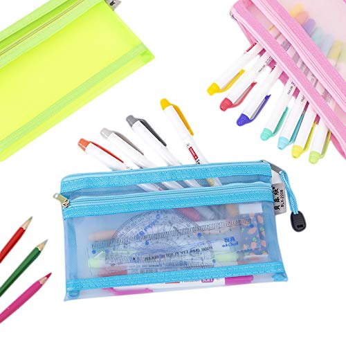 [Australia] - 8 Pcs Zipper Mesh Pouch,Mesh Cosmetic Makeup Organizer Bag Travel Mesh Bag for Cosmetics Offices Supplies Travel Accessories 8 Colors 