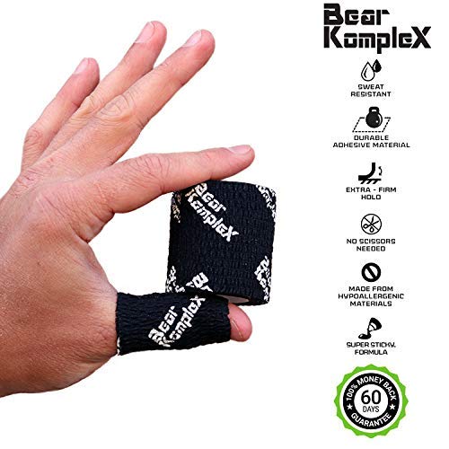 [Australia] - Bear Komplex Athletic Sports Thumb Tape, 4 Pack of Premium Adhesive Wrap, 5 cm Tape, Sweatproof, Breathable, and Non-Slip for Lifting, Crossfit, and Hook Grip, Hypoallergenic and Latex Free (4 Pack) 