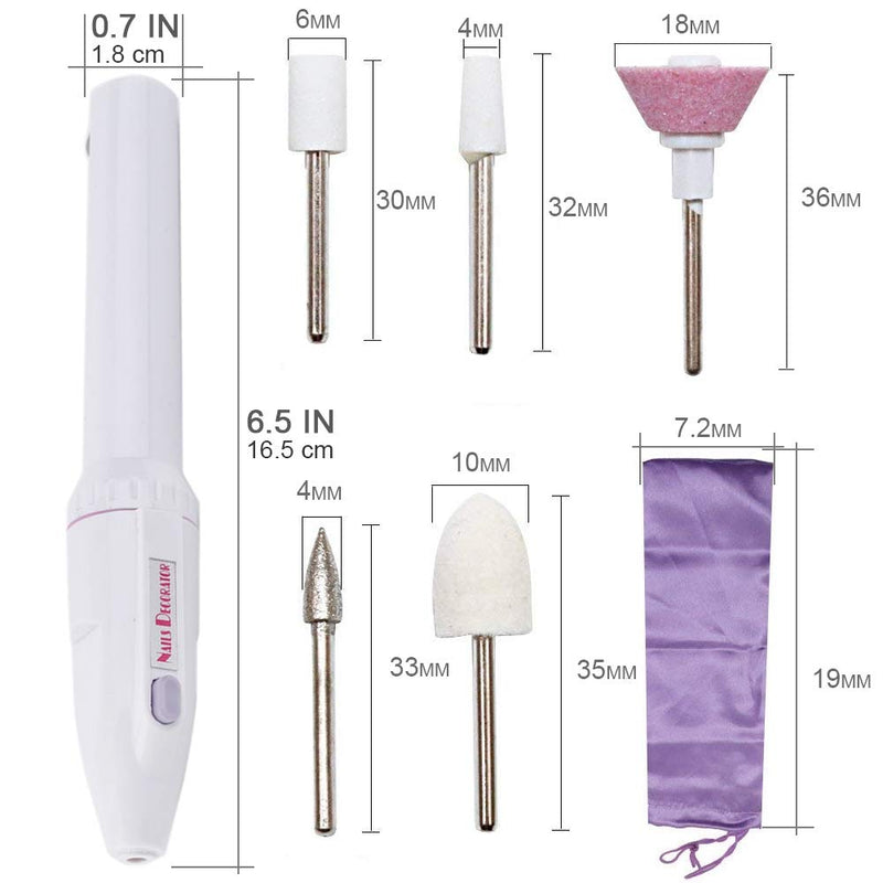 [Australia] - Electric Nail Drill Kit, Nail Files and Buffers Manicure and Pedicure Set Professional Nail Drill Bits for Acrylic Nails UV Gel Nails, Natural Nails, Fingernail and Toenails, Battery Powered Cordless 