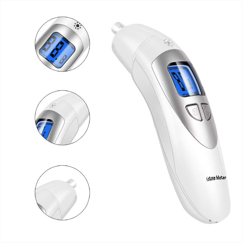 [Australia] - Ketone Breathalyzer, Ketogenic Breath Ketosis Breath Ketone Analyzer with 10 Mouthpiece(White) 
