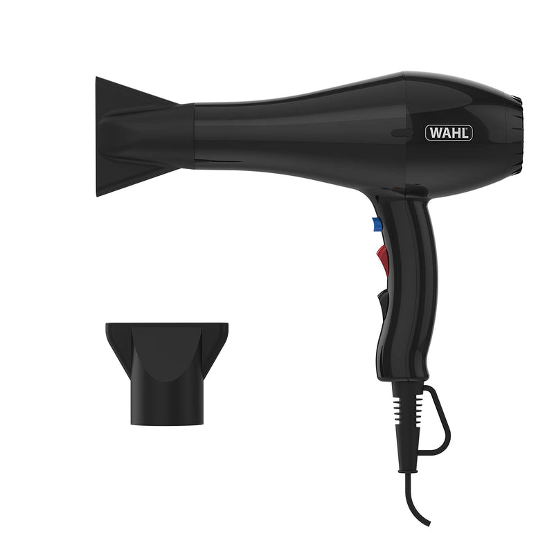 [Australia] - Wahl Ionic Style Hairdryer, Professional Quality Dryer, Hair Dryers for Women, Cool Shot Button, 3 Heat and 2 Speed Settings, Quick Dry Airflow, Fast Drying, Black 