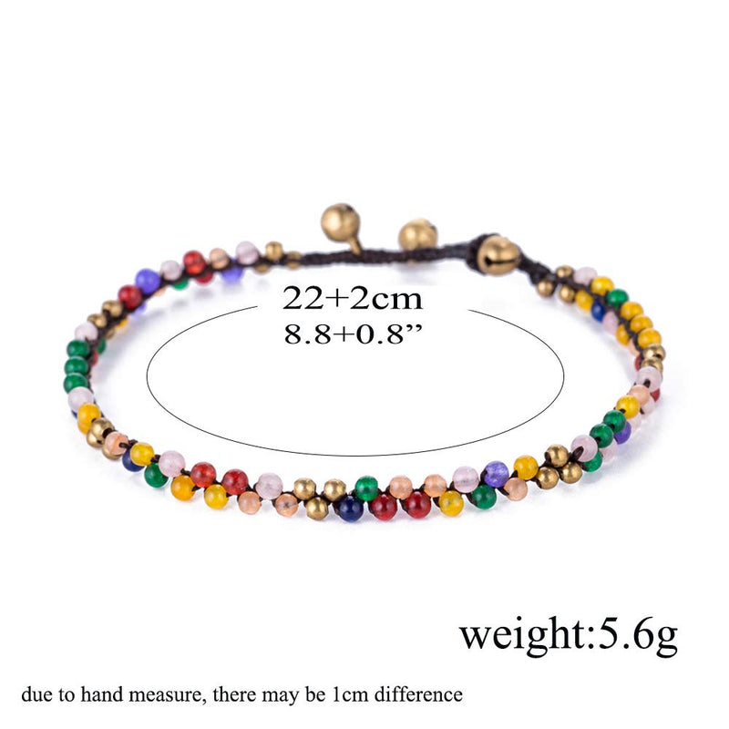 [Australia] - kelistom Bohemian Ankle Bracelets for Women Teen Girls, Handmade Natural Stone Beaded Chain Anklet color-beaded 