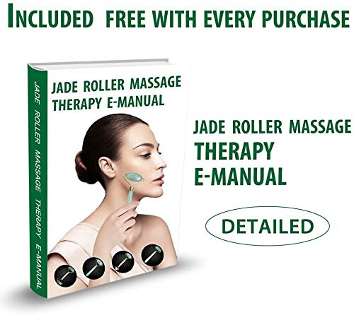 [Australia] - Leosense Premium 2 Pieces Medium Green Jade Facial Massage Beauty Rollers Set for Skin Rejuvenation,Wrinkles Removing,Dark Circles, 100% Natural Authentic Healing Jade Stone Face Cold Roller (E-Book) 