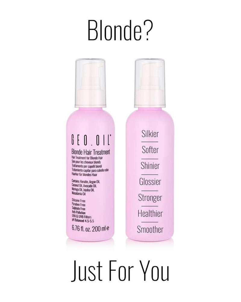 [Australia] - GEO OIL Blonde Hair Treatment 200ml - leave in hair conditioner, keratin treatment, hair conditioner treatment, keratin hair treatment (Blonde) 