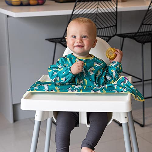[Australia] - Tidy Tot Weaning Bib Long Sleeves Waterproof Coverall Bib Cover & Catch Dancing Zebras 