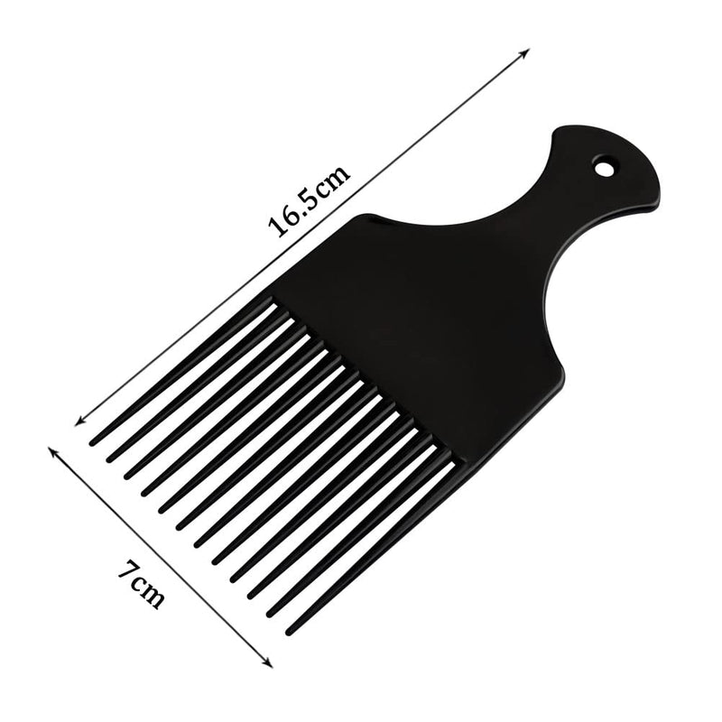 [Australia] - 6 pcs Afro Comb, Plastic Smooth Hair Pick Comb Wide Tooth Detangling Hair Comb for Natural Curly Hair Style (6 Color) 
