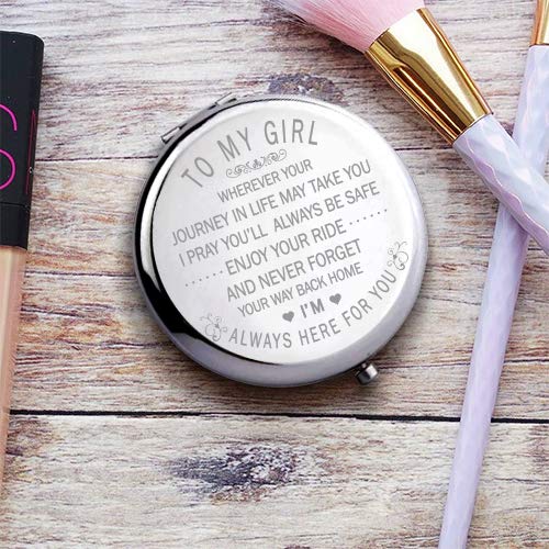 [Australia] - Warehouse No.9 Inspirational Personalized Travel Pocket Compact Pocket Makeup Mirror Gift for Sister Daughter Girlfriend Birthday Christmas Graduation Gift 