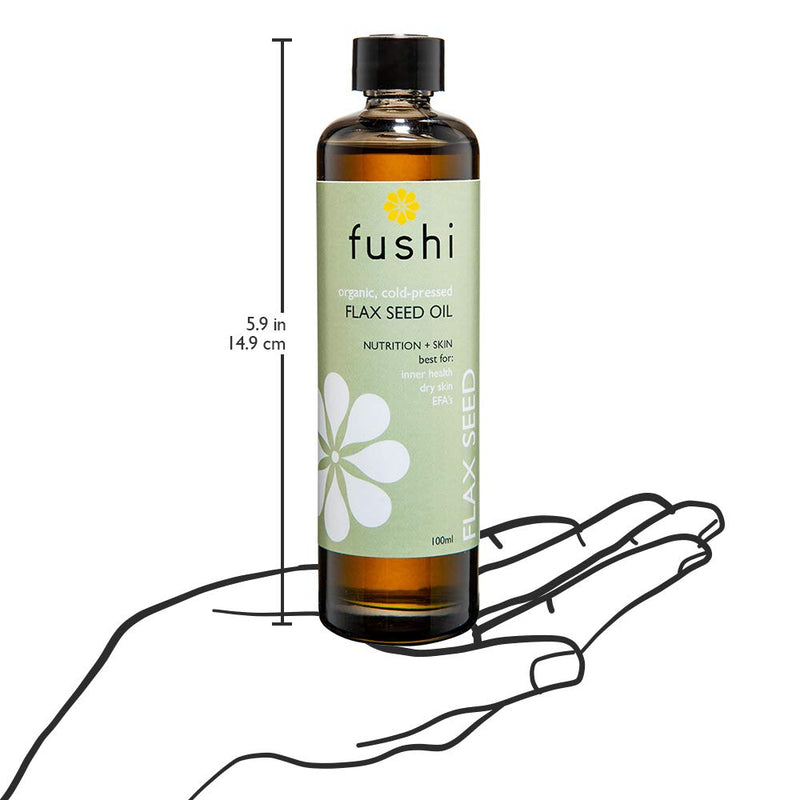 [Australia] - Fushi Organic Flax Seed Oil 100ml | Fresh & Cold Pressed | Rich in Omega 3 Essential Fatty Acids| Best for Inner Health, Dry Skin | Made from English Grown Seeds | | Ethical & Vegan | Made in The UK 