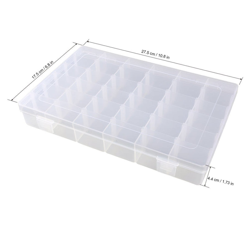 [Australia] - SpeedDa Clear Plastic Jewelry Box Organizer Storage Container with Adjustable Dividers 36 Grids 