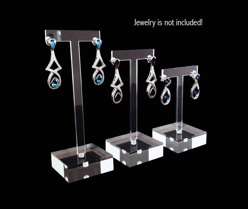 [Australia] - Svea Display for Jewelry Earrings High End Clear Acrylic Stands Blocks for Trade Show Photo Gallery Store Exhibit Presentation Set of 3PCs 