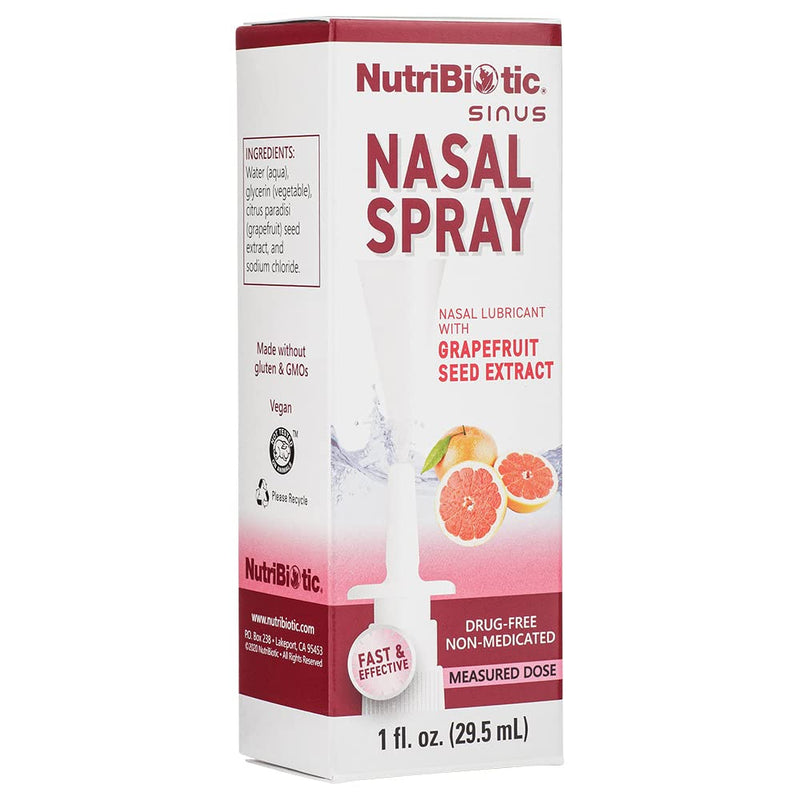 [Australia] - NutriBiotic Nasal Spray 1 Fl Oz | Nasal Lubricant with Grapefruit Seed Extract & Sodium Chloride | Help Flush Irritants from Nasal Passages | Convenient Measured Dose Pump | Drug-Free & Non-Medicated 